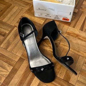 Jessica black rhinestone heels